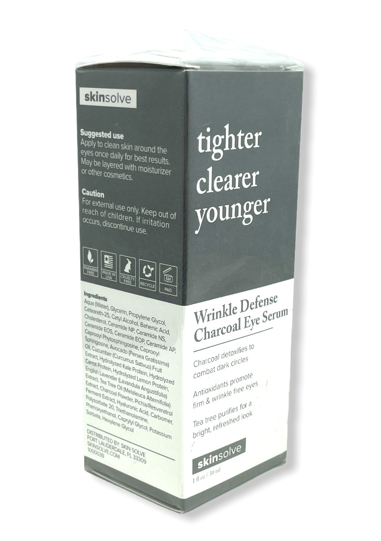 Skinsolve Tighter Clearer Younger Wrinkle Defense Charcoal Eye Serum 1fl.oz/30ml