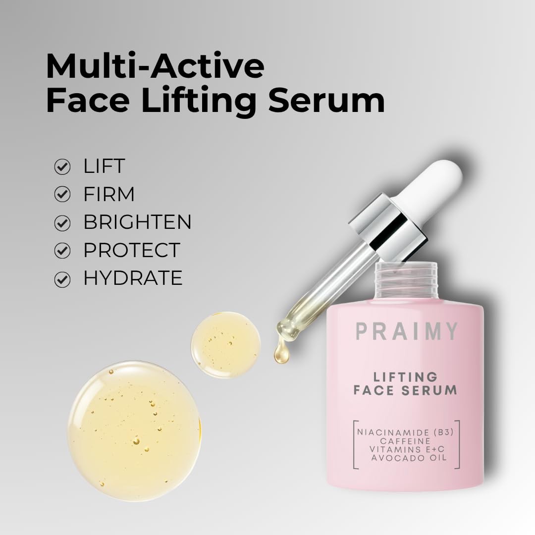 Lifting Face Serum with Niacinamide, Caffeine, Vitamin C & E – Nourishing Bot…