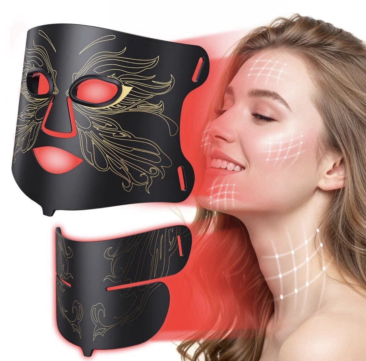 Aurphany LED Facial Multicolor Light Mask Light Therapy