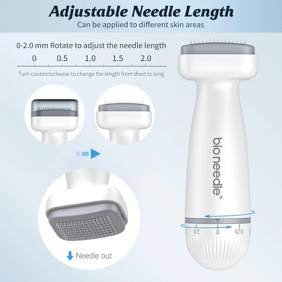 Bio Needle Derma Stamp Microneedling Tool Adjustable Needle For Body Hair Growth