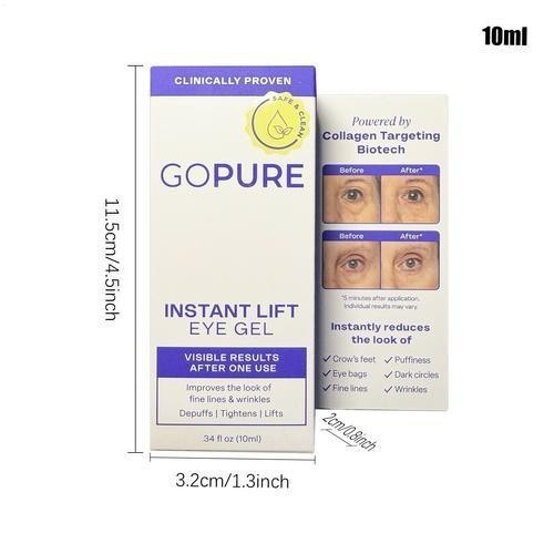 [Go Pure] Instant Lift Eye Gel Depuffs Tightens Lifts 0.34 Oz NIB