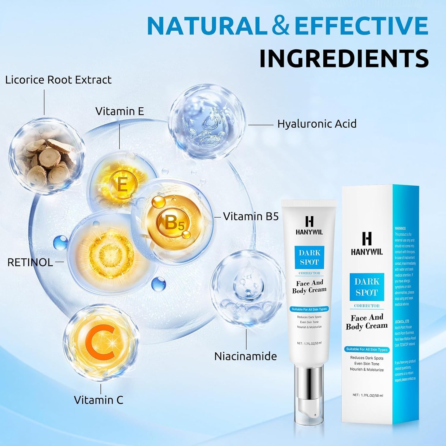 HANYWIL Dark Spot Remover for Face & Body Serum,Dark Spot Corrector Serum for Hy