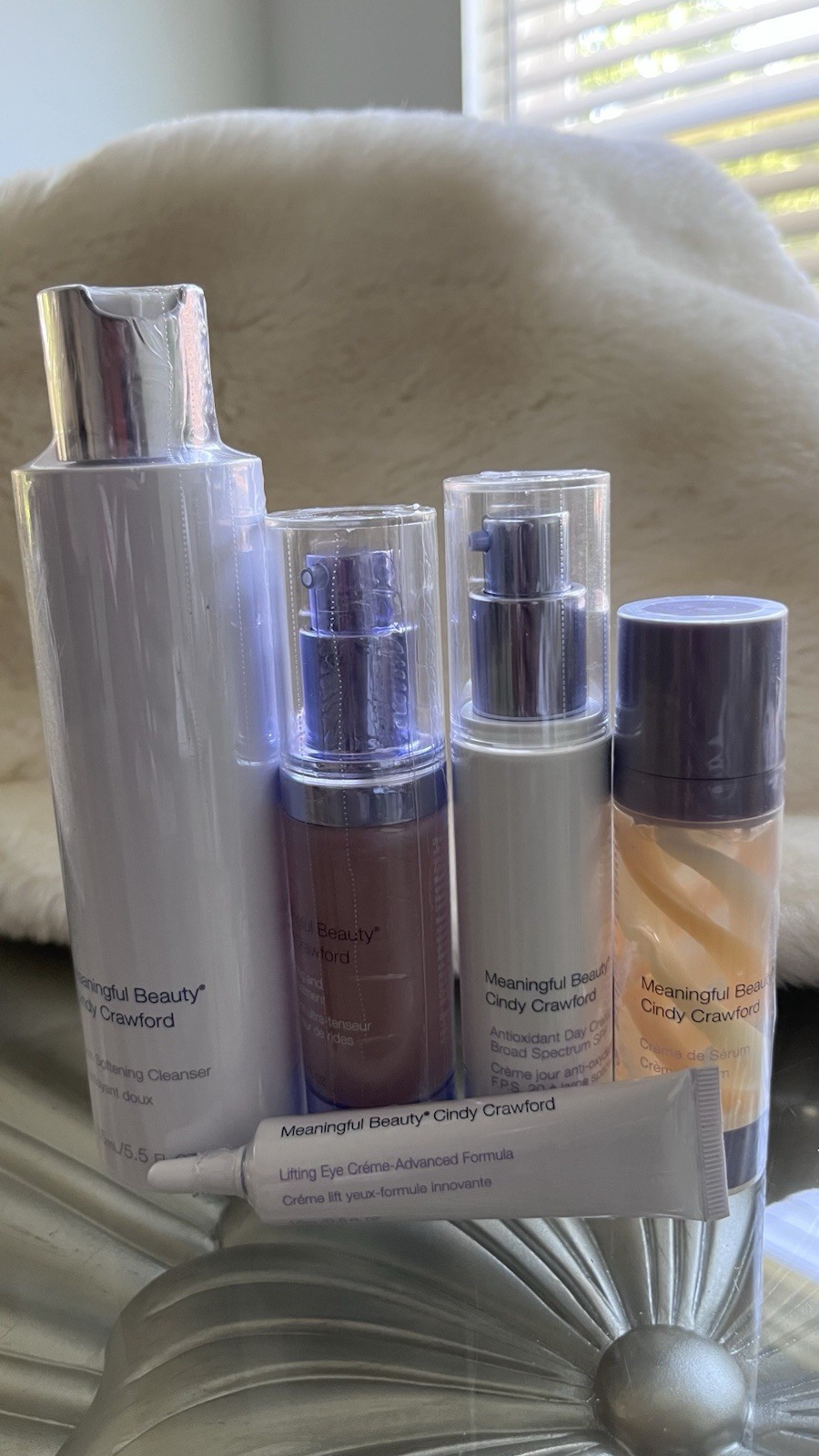 Meaningful Beauty 5 Piece Set Cleanser, Serum, Day Creme, Eye, Filling Treatment