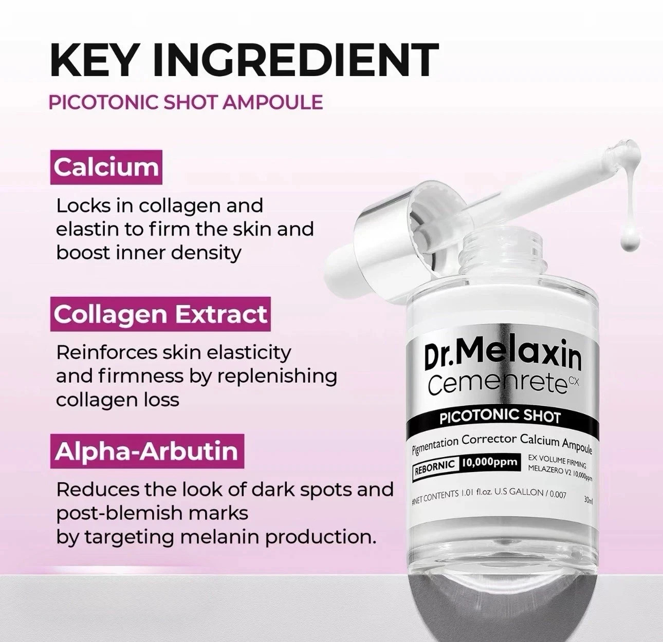 Dr.Melaxin Cyano Pink Spicule & Picotonic treatment Duo – 1.01 oz, Korean Skin C