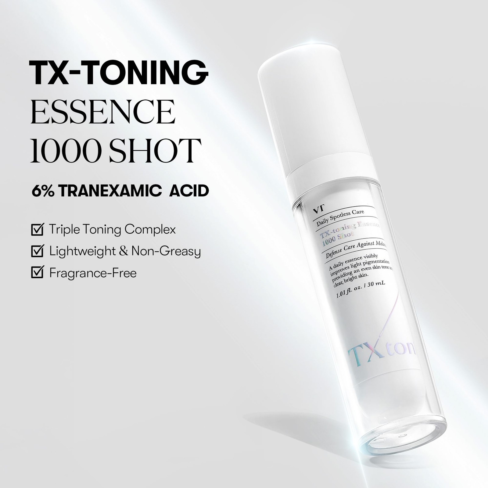 Vt Cosmetics Tx Toning Essence 1000 Shot Tranexamic Acid Serum Niacinamide