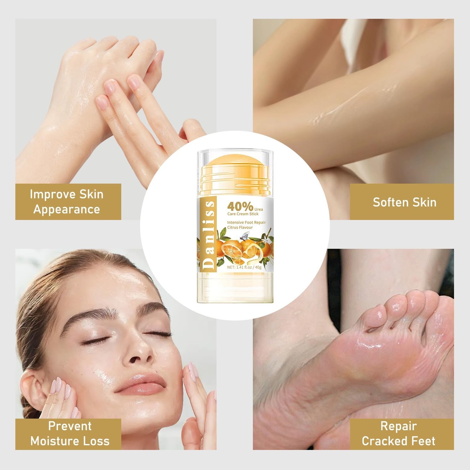 Travel-Friendly Urea Foot Cream Stick – Hydrate & Soften with Citrus Freshness