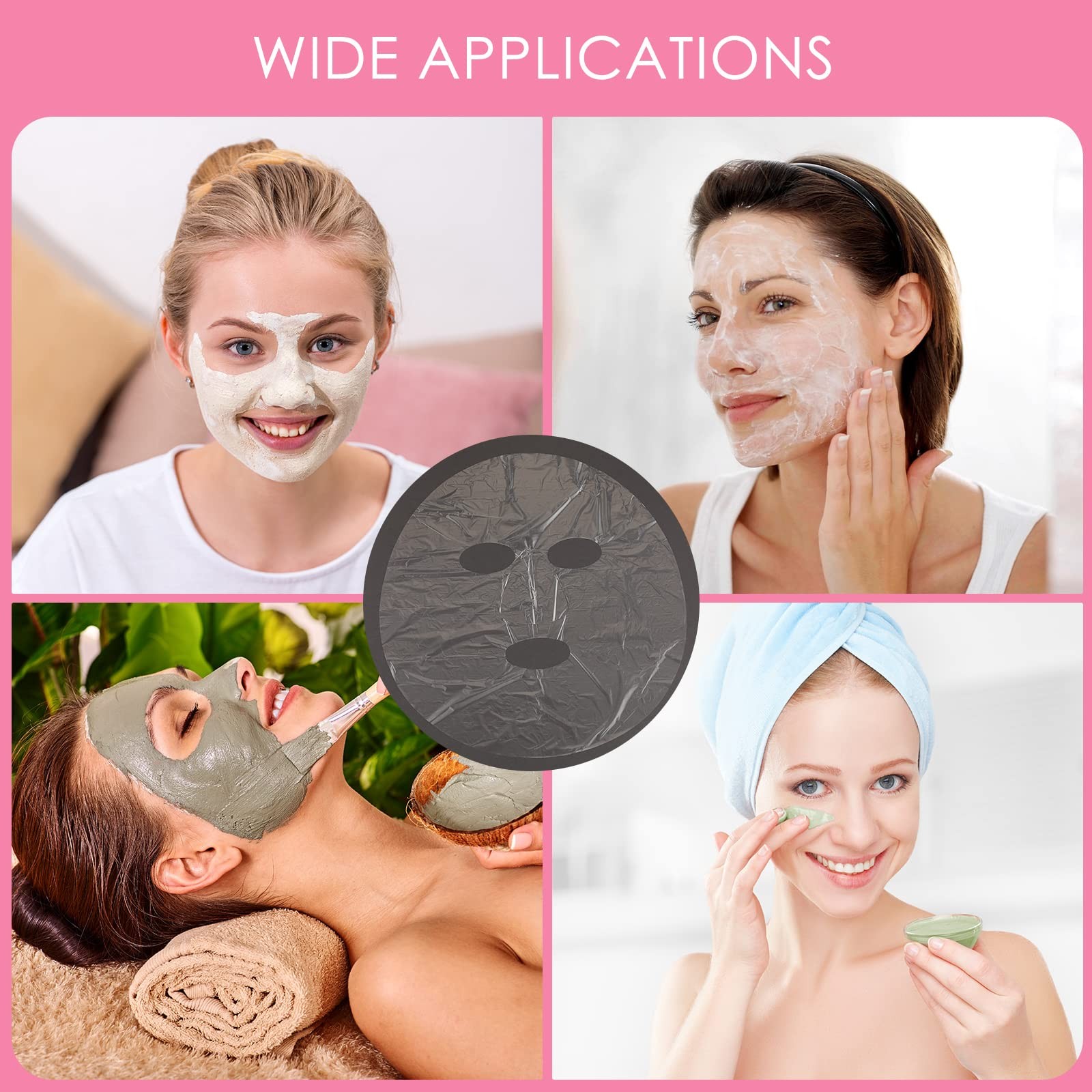200 Sheets Facial Plastic Mask Disposable Facial Sheet Mask Transparent Face