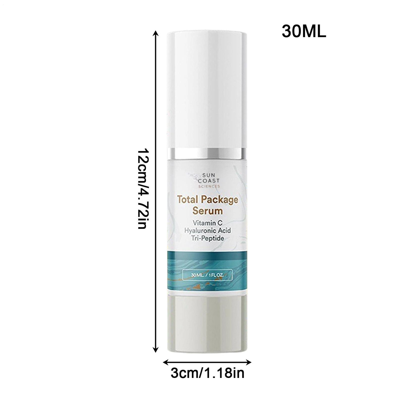 3- Sun Coast Sciences TOTAL PACKAGE SERUM 1oz Vitamin C Hyaluronic Acid