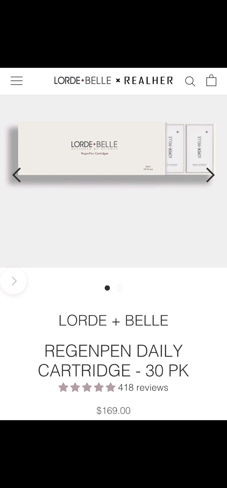 LORDE+BELLE Regenpen Cartridges, 12 boxes of 30 Pk, 1 year supply, $2000 value