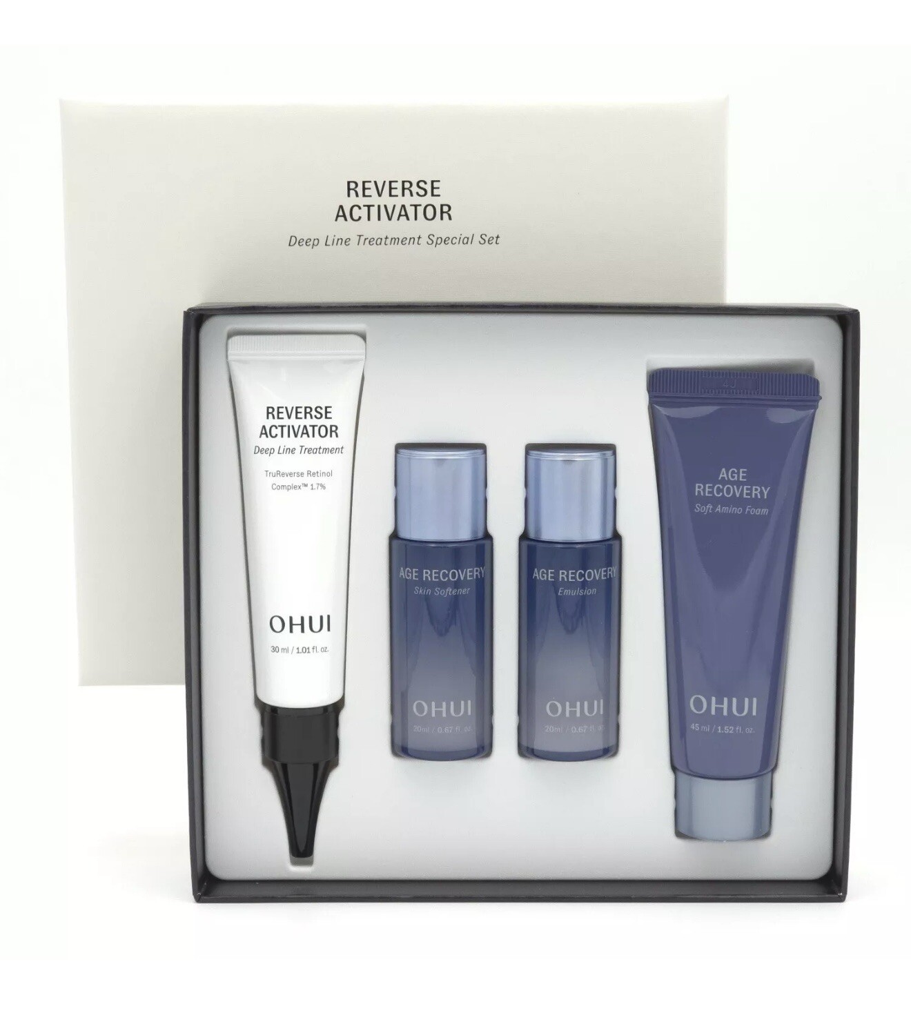 O HUI Reverse Activator Deep Line Treatment Special Set 4 Items K-Beauty