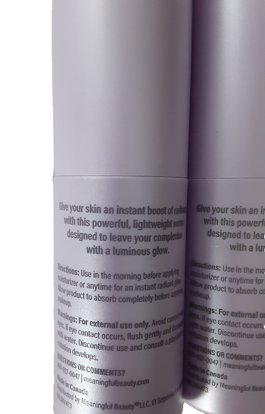 Lot of 2 – Meaningful Beauty Cindy Crawford Glowing Serum 15mL 0.5 fl oz – New