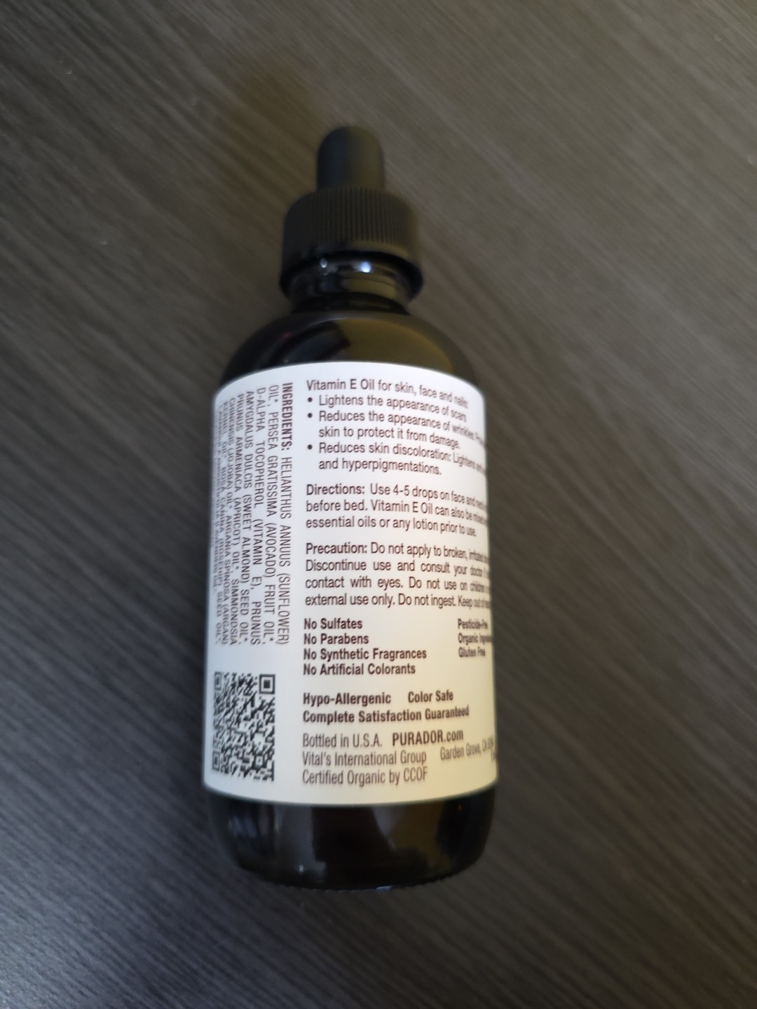 New PURA D’OR Organic Vitamin E Oil Super Blend 70,000 IU, 4 oz. Free Ship