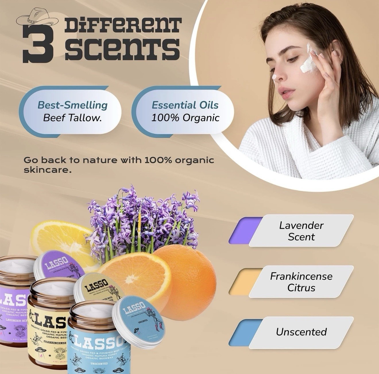 LASSO – Frankincense Citrus Beef Tallow and Manuka Honey Balm – Face Moisturi…