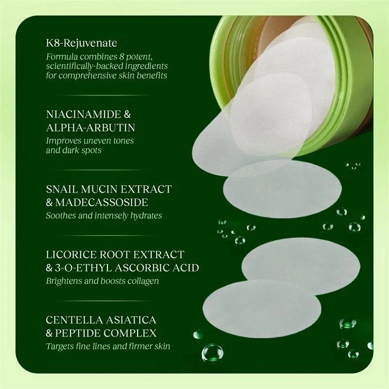 Jiyu Korean Skincare Anti-Aging, Dark Spot & Wrinkle Minimizing Toner 100Pc Pads