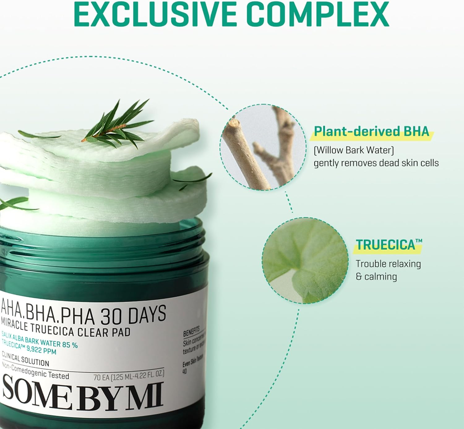 SOME BY MI AHA BHA PHA 30 Days Miracle Truecica Clear Pad – 70 Pads – Korean Exf