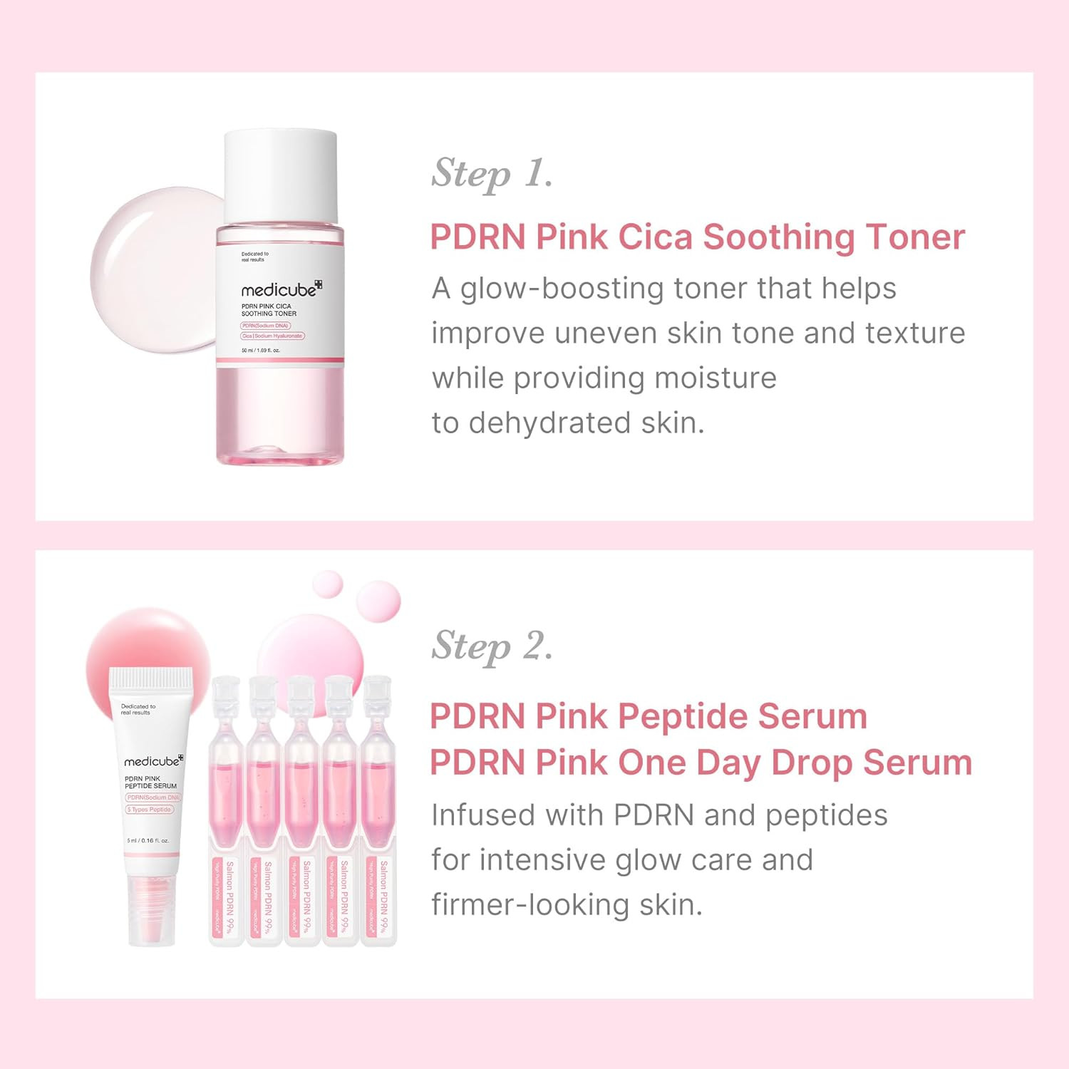 Salmon DNA PDRN Trial Kit | Glass Glow Mini Skincare Set with Toner, Serum & She