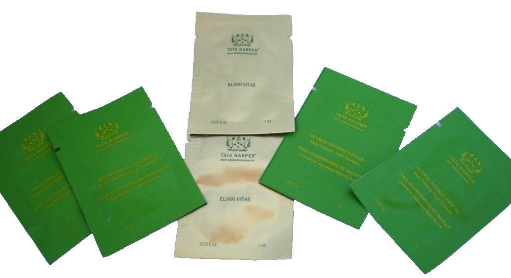 TATA HARPER Elixir Vitae Face , Cleanser, Face Oil CLEAN BEAUTY LOT of 6 Sachets