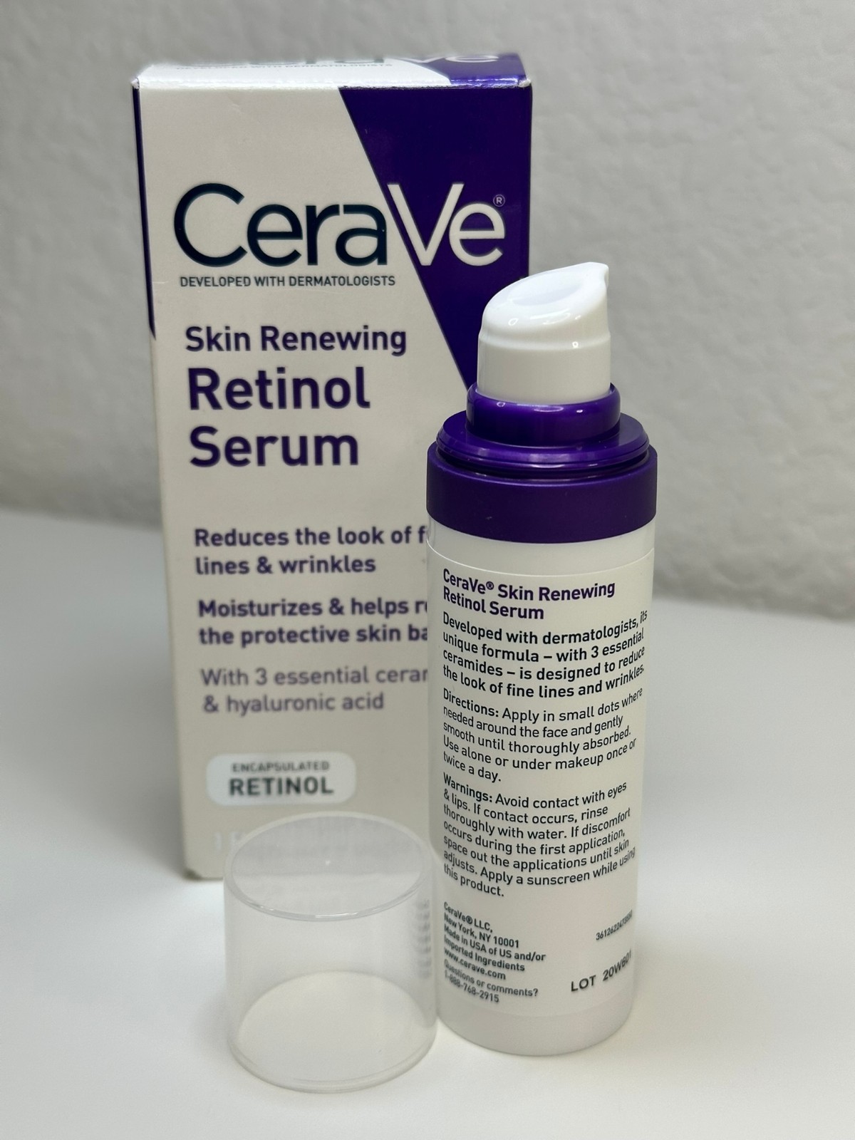 CeraVe Skin Renewing Retinol Serum 1oz New In Box Fine Lines Wrinkles Vitamin A