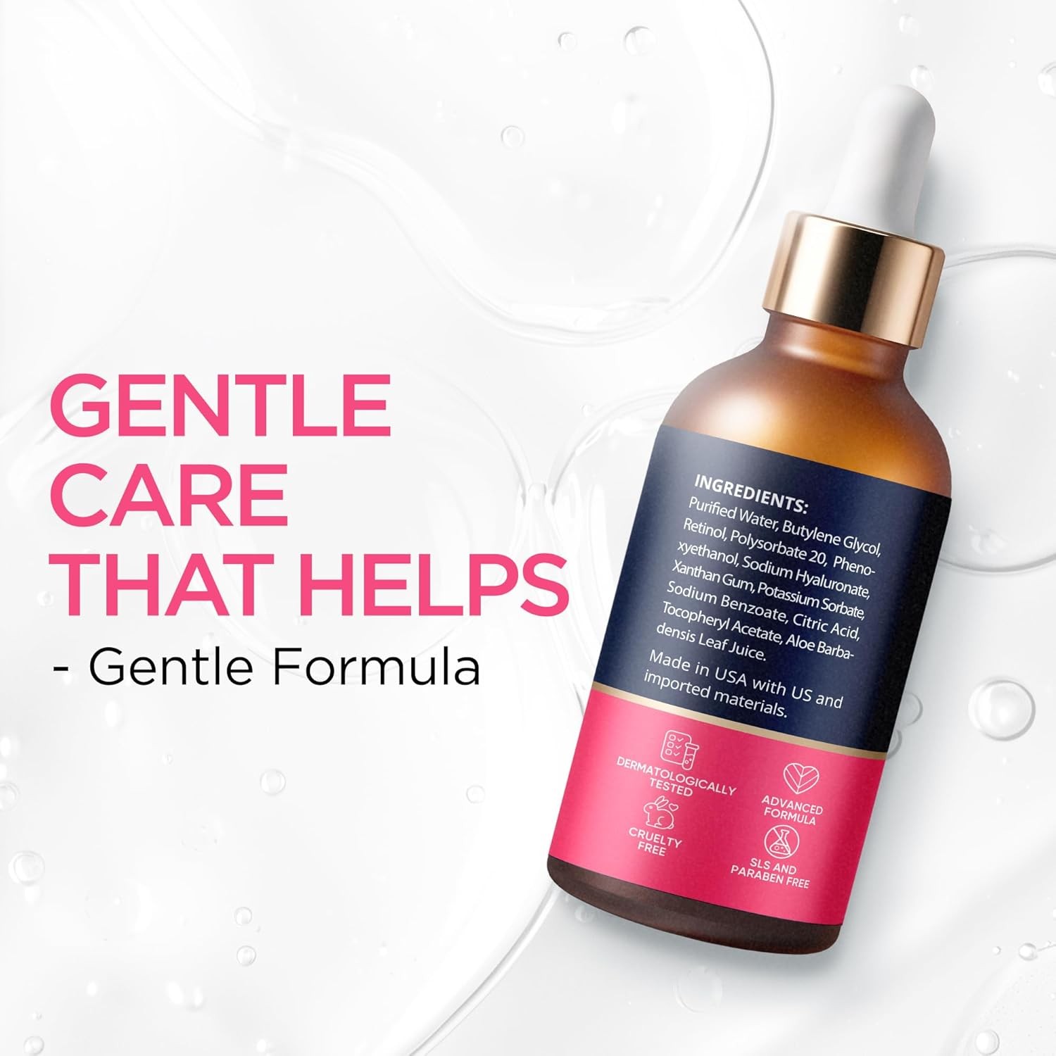 Retinol Serum for Face with Hyaluronic Acid, Vitamin E & Aloe Vera Anti-Aging Se