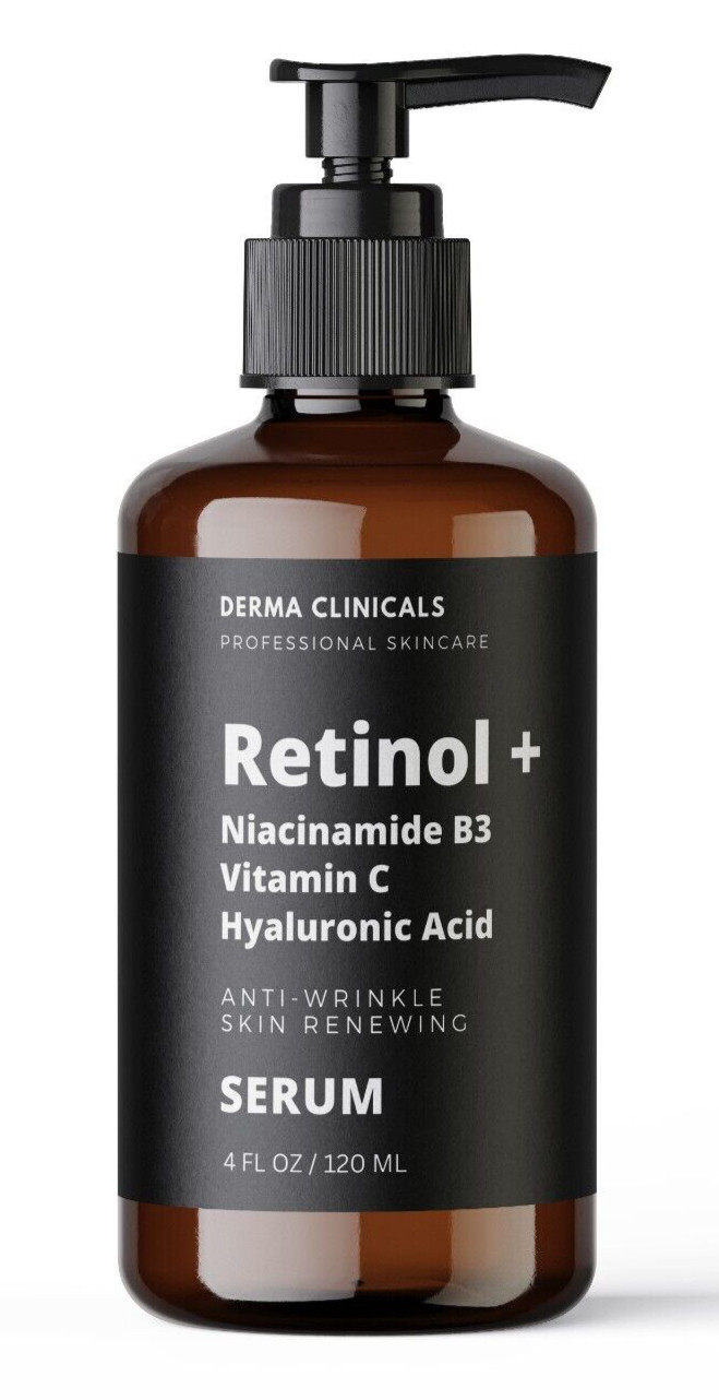 Retinol, Niacinamide, Vitamin C, Hyaluronic Acid, AntiAging Wrinkle SERUM – 4oz