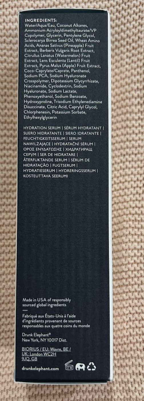 DRUNK ELEPHANT B HYDRA INTENSIVE HYDRATION SERUM 50ML NIB