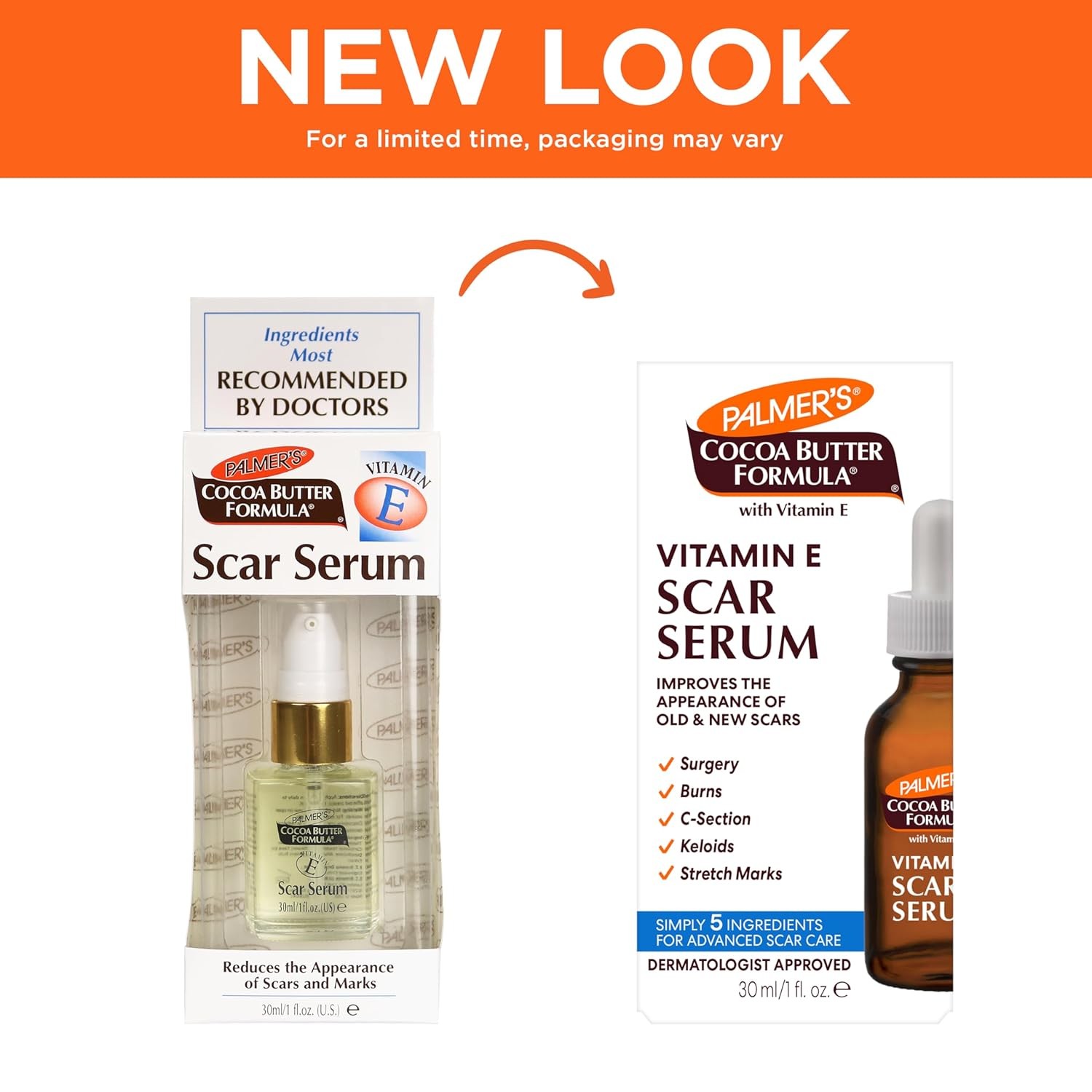 Palmer’s Cocoa Butter Formula Scar Serum, Skin Brightening Oil for Face & Body,