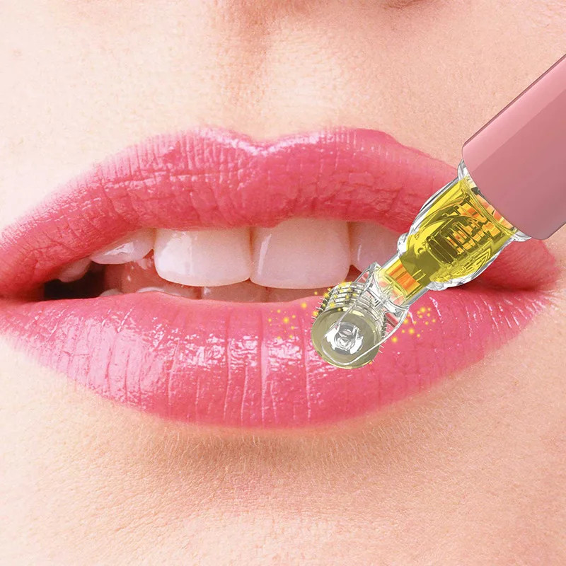 Women Facial Lip Derma Roller Professional Skincare Tools,Titanium Micro Needles