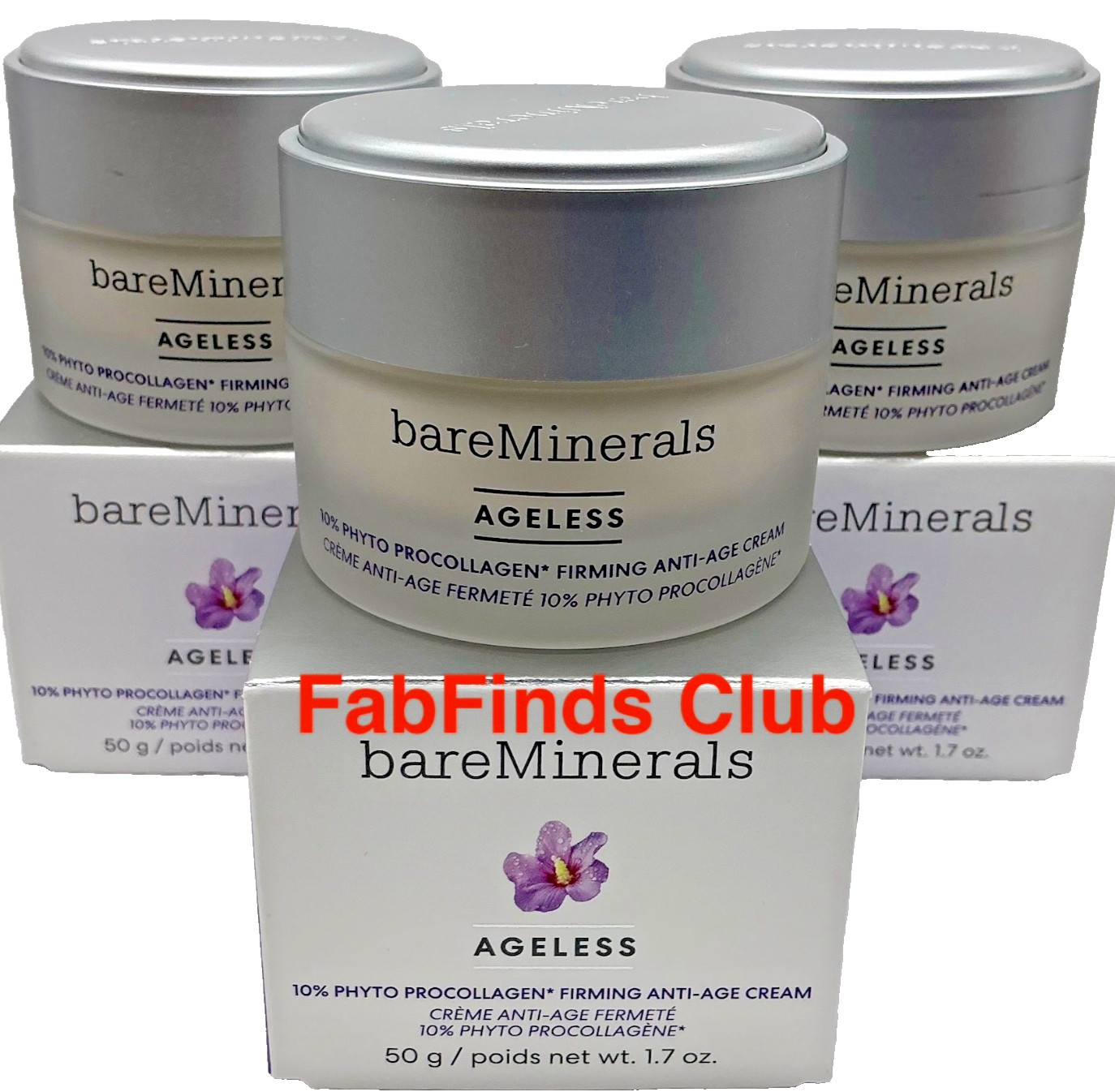3x BareMinerals Ageless Phyto Procollagen Firming Anti-Age Cream