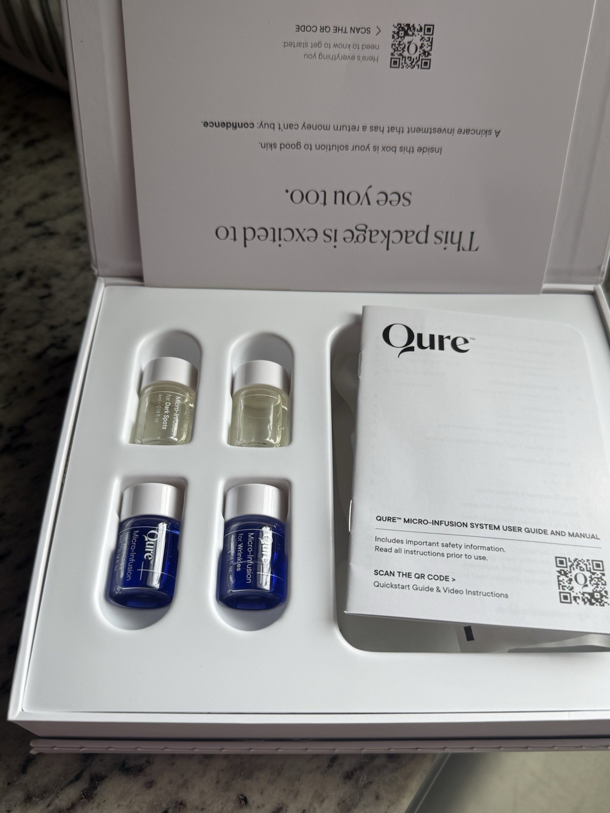 Qure, Dark Spot/Wrinkle Micro Infusion 2mth. SEALED BOX. PICS ARE OF MY BOX.