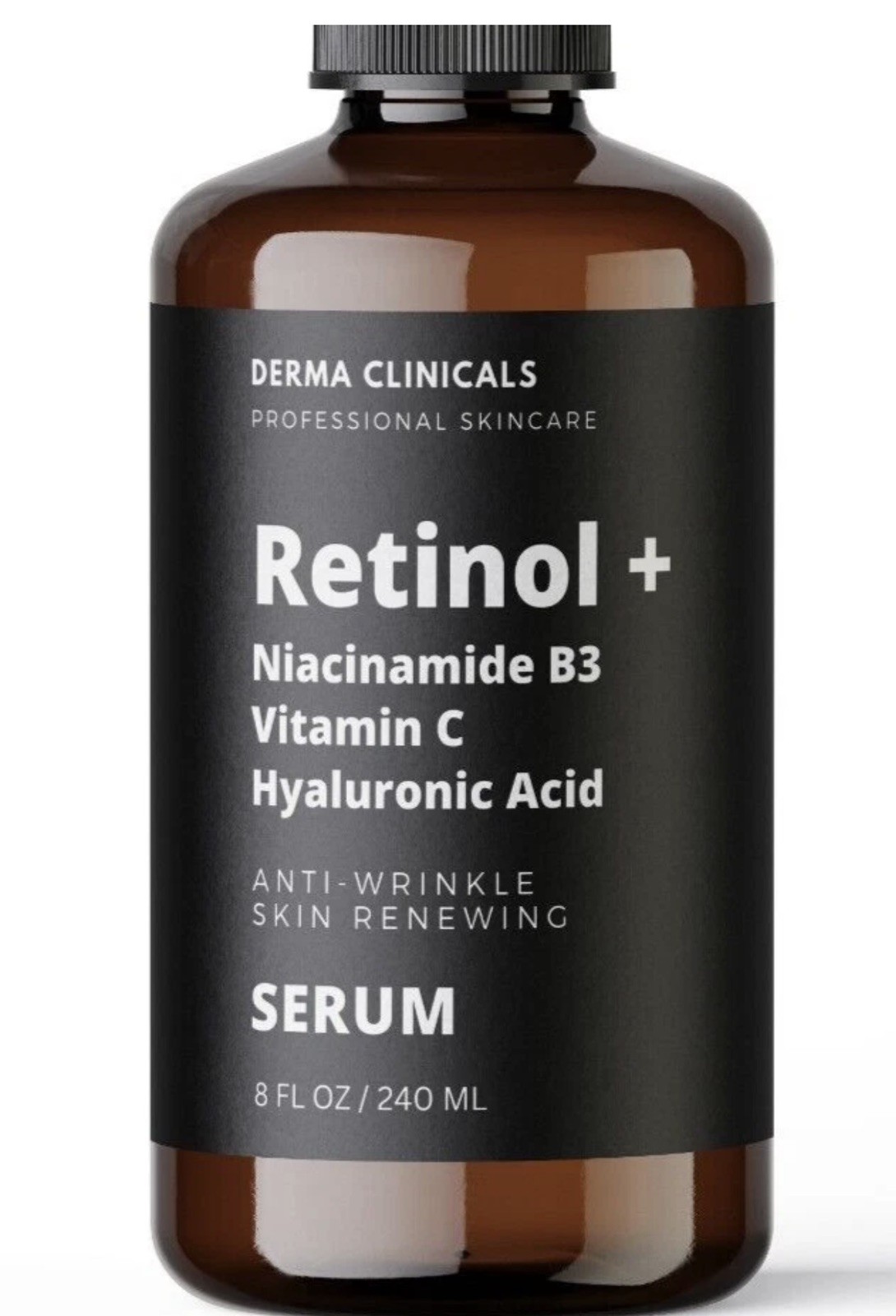 ANTI-AGING WRINKLE SERUM 8oz – Retinol, Niacinamide, Vitamin C, Hyaluronic Acid