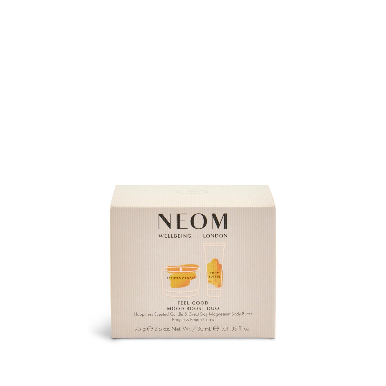 Neom Feel Good Mood Boost Duo Gift Set I Contains Happiness Travel Candle 75G