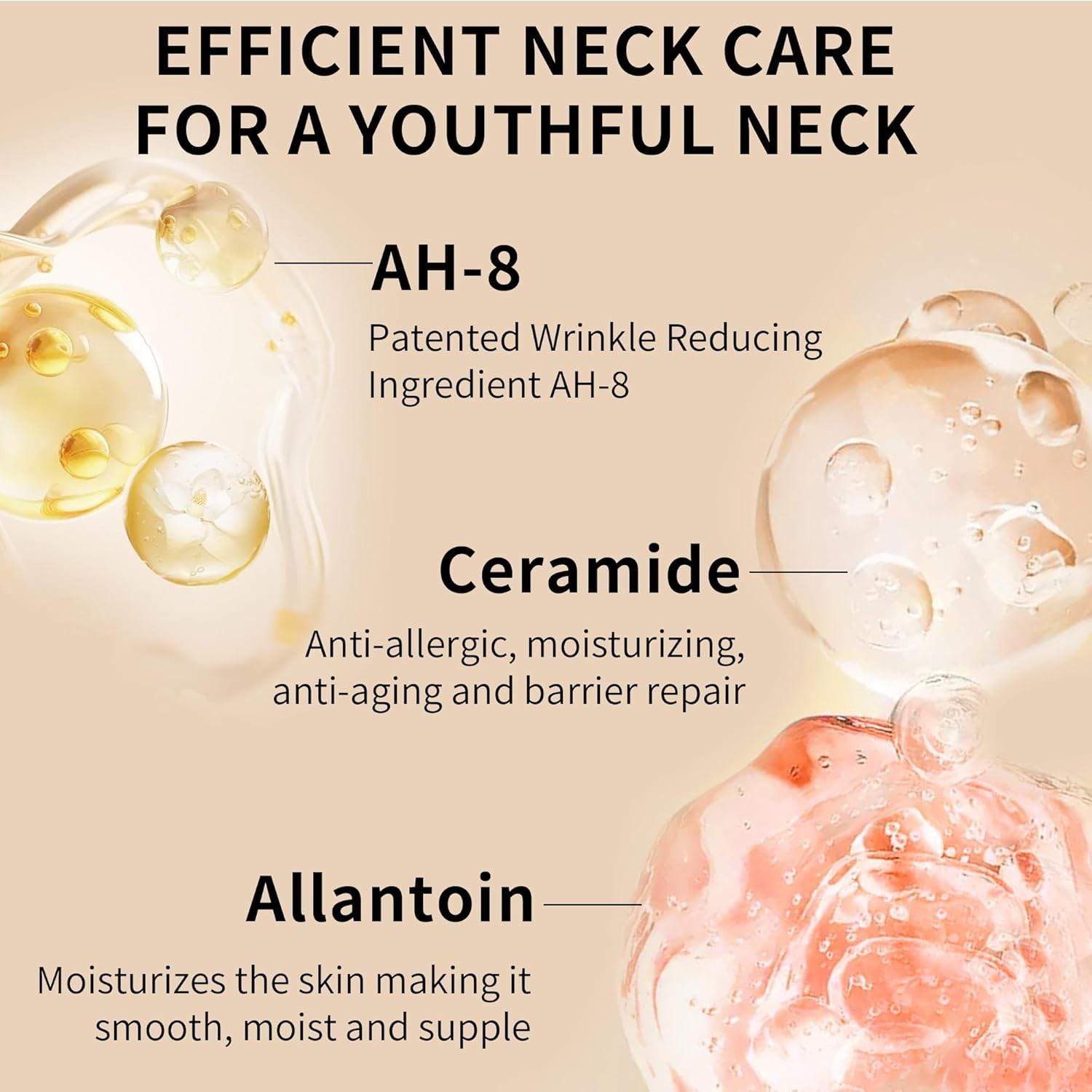 AH-8 Neck Firming Cream with Roller for Crepey Skin Body Care Comfort, Moistu…