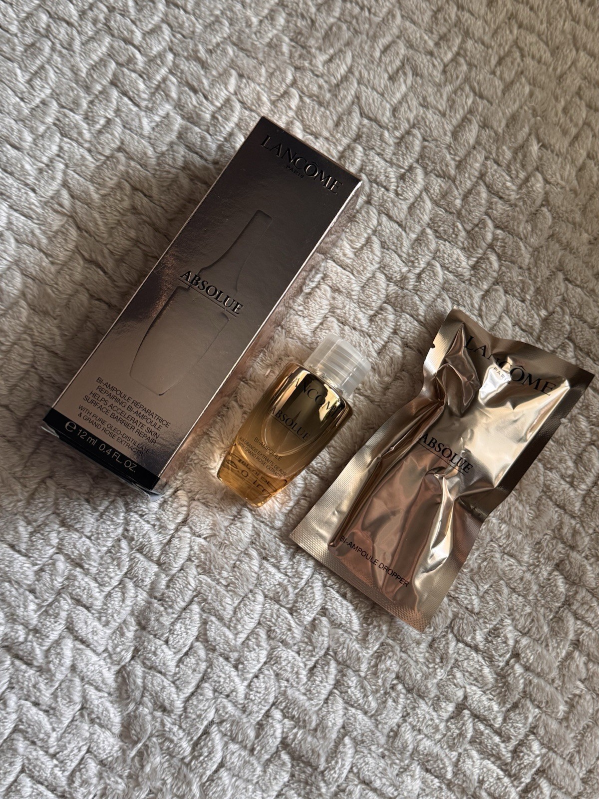 Lancome Absolue Repairing Bi-Ampoule Concentrated Anti-Aging Serum 0.4oz 12ml