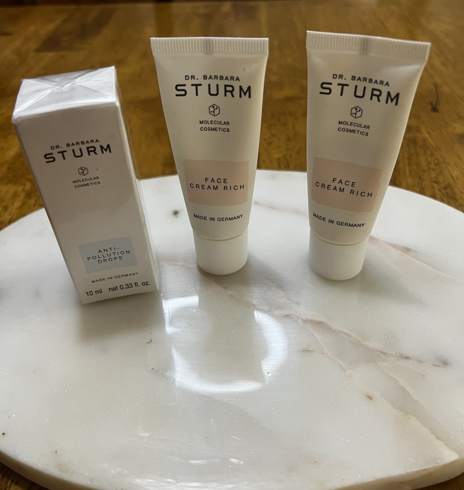 (Set Of 3) 2 Dr Barbara Sturm Face Cream Rich 0.67 oz / 1 Anti-Pollution Drops