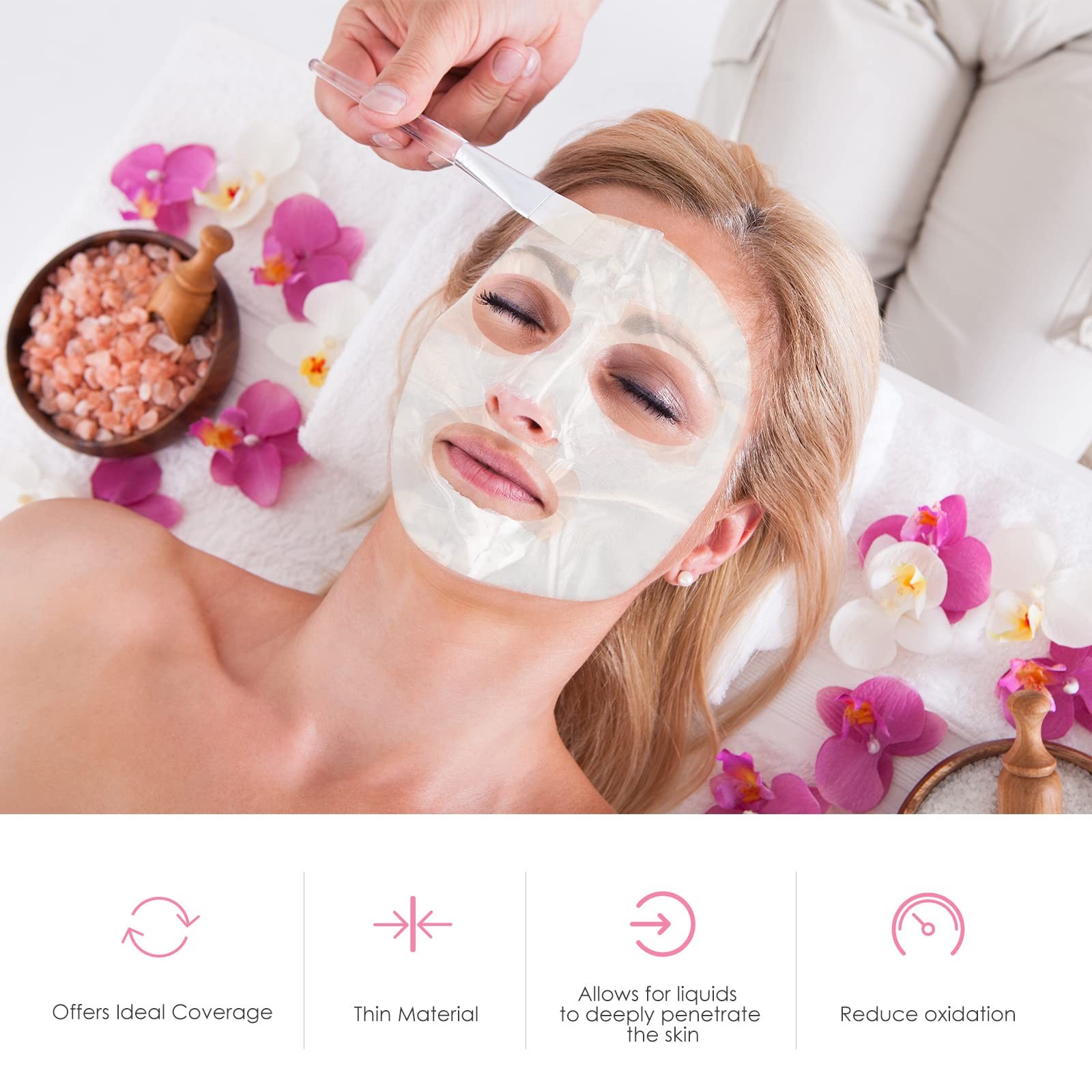 200 Sheets Facial Plastic Mask Disposable Facial Sheet Mask Transparent Face