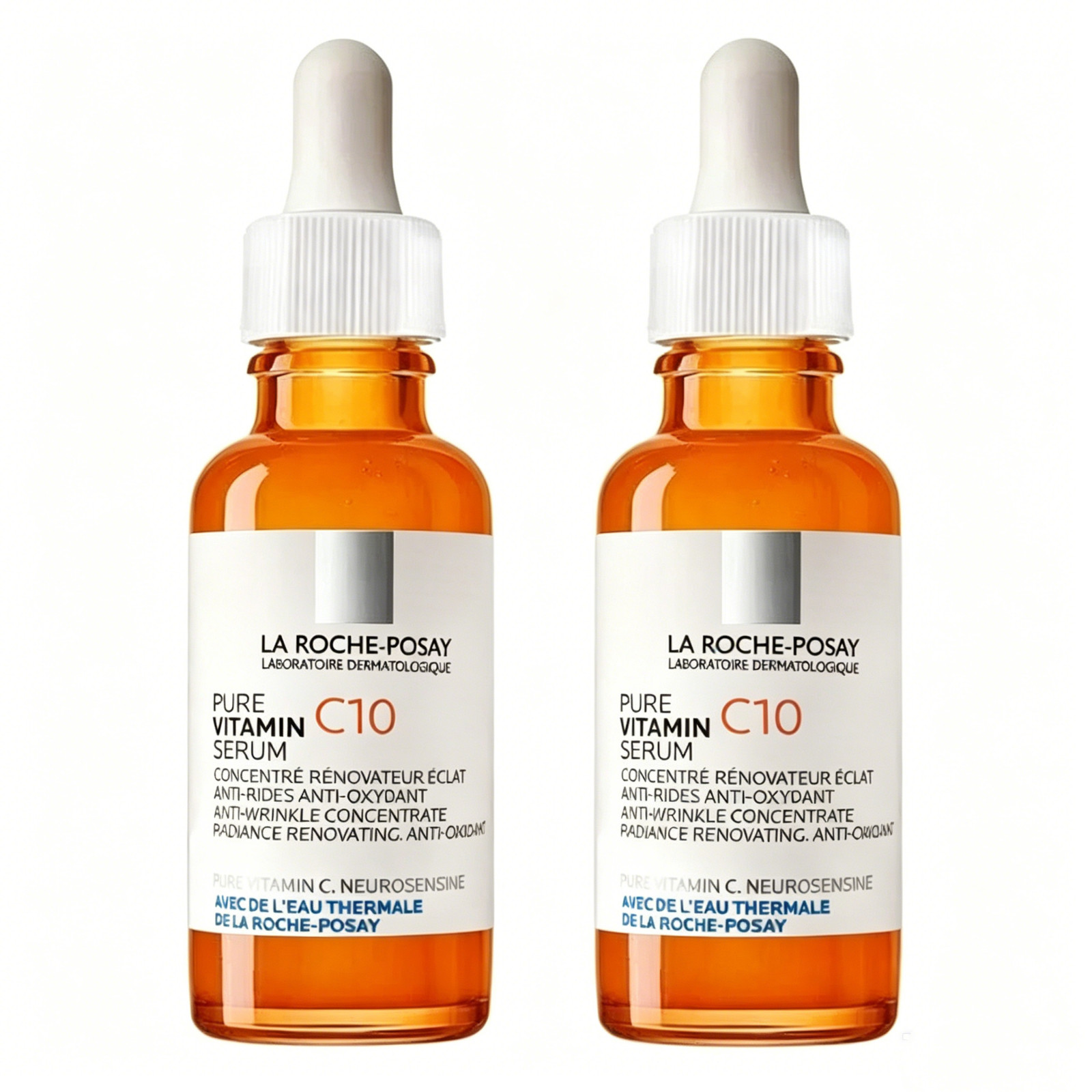 2X La Roche Posay 10% PURE VITAMIN C SERUM C10 Anti-Wrinkle Concentrate 30ml