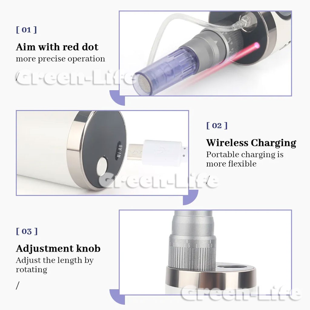 Micro Pen Wrinkle Removal Skin Rejuvenation Machine with 10x 9/12/24/42Pins Nano