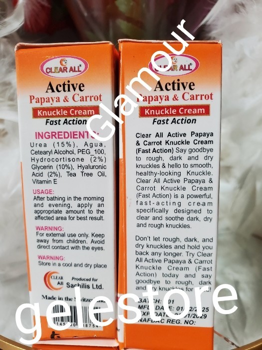 2pcs. Clear ALL knuckles, Elbows, knees, Feet Oil & knuckle CREAM👌