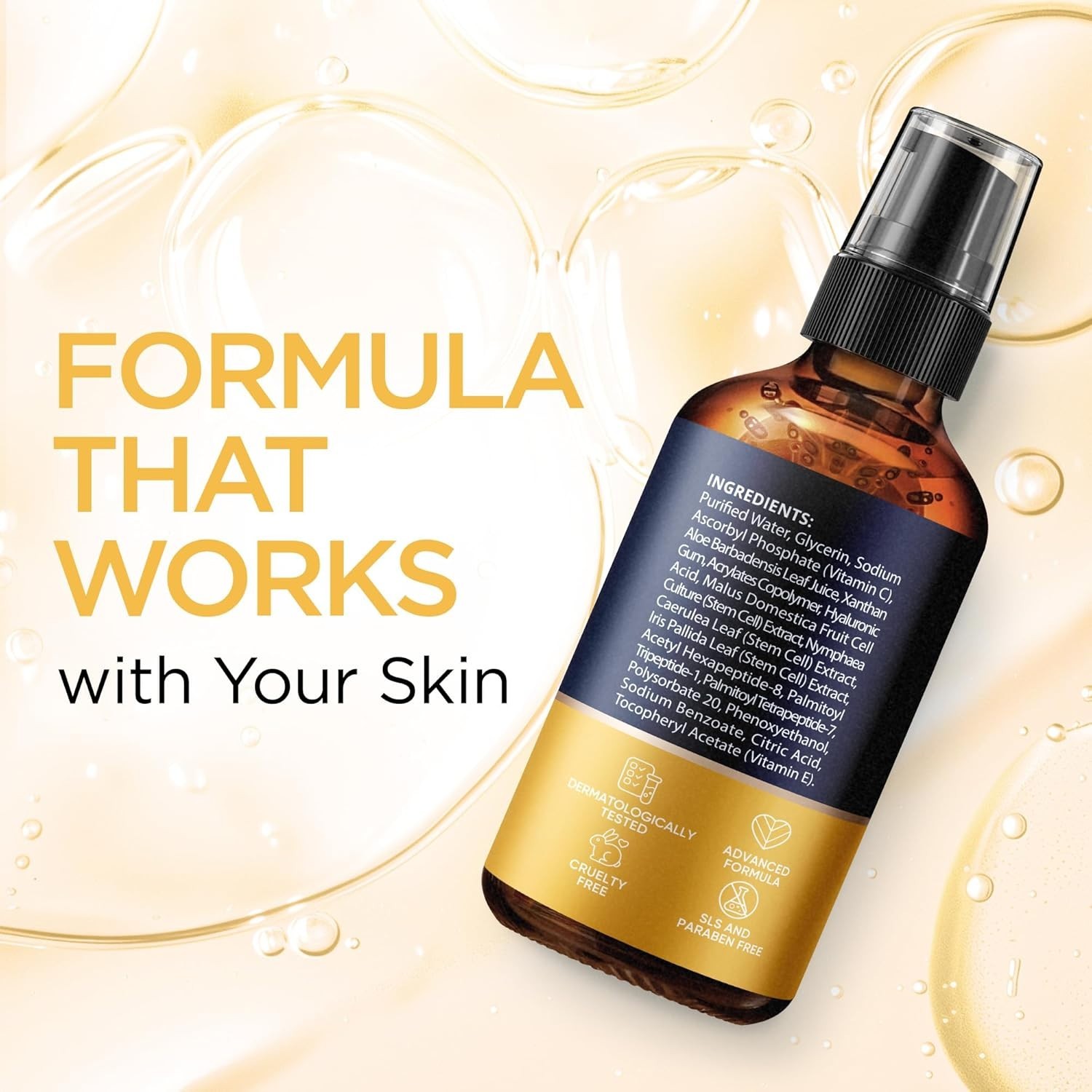 Vitamin C Face Serum Stem Cells Hyaluronic Acid Aloe Vera Vitamin E Anti Aging