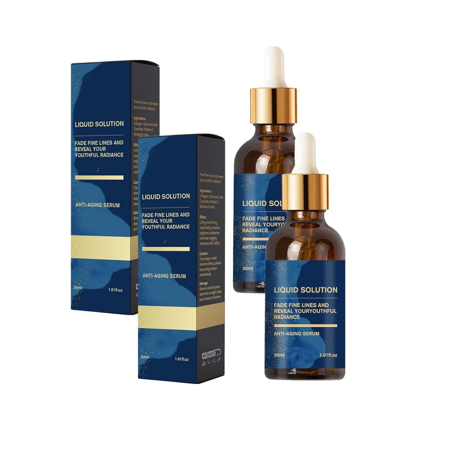 Olavita Dual-Pack Anti-Aging Serum – Boost Collagen & Hydrate Skin 2.02 Fl Oz