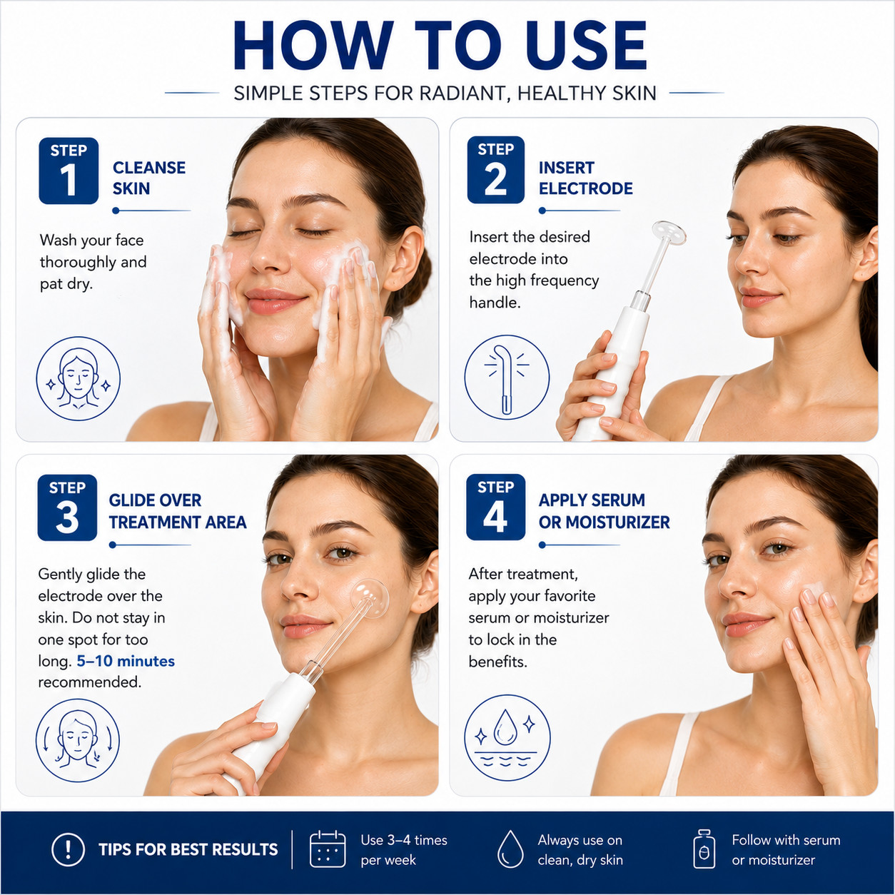 High Frequency Facial Wand Machine Acne Anti Aging Hair Scalp Care Set