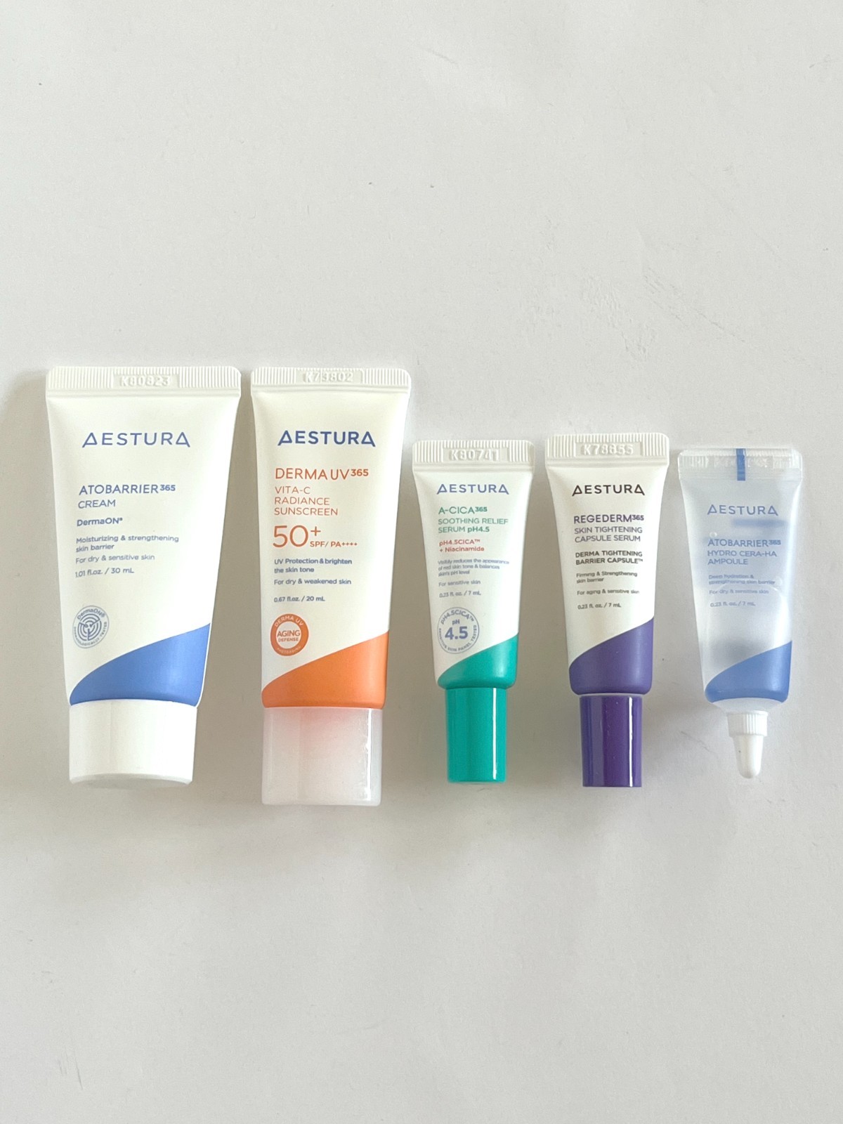 Korean Skincare Aestura 5 Pieces Travel Trial Kit Cream Sunscreen Serum Ampoule