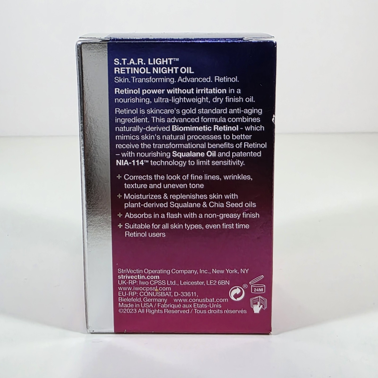StriVectin Advanced Retinol STAR Light Night Oil 1oz Nourishing Anti-Aging Tone