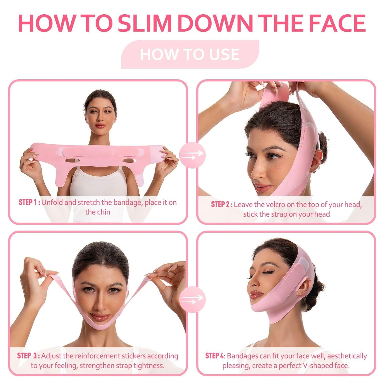 NEW Adjustable Chin Strap Jawline Shaper Exerciser Reusable V-Line Face Mask USA