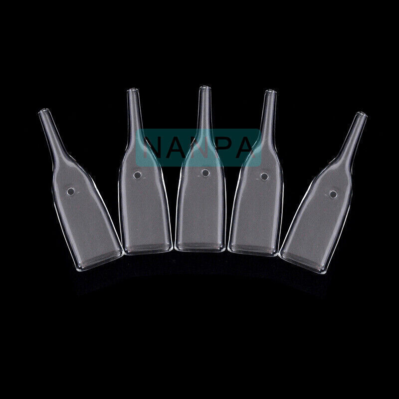 5 Pieces Flat Ventouse Glass Tube Replacement For Vacuum Spray Facial Equipment
