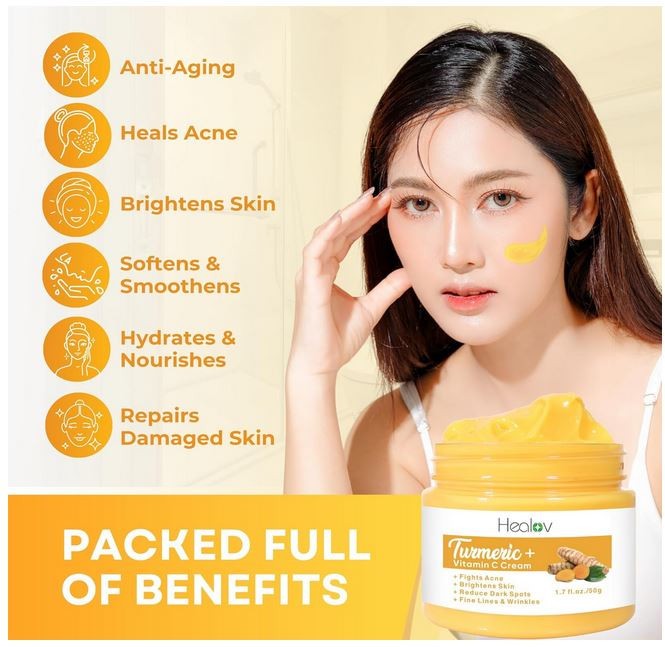 Turmeric Face Cream for Face & Body – All Natural Turmeric Skin Brightening Loti