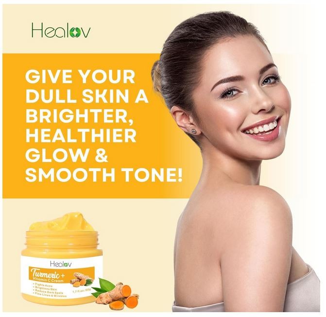 Turmeric Face Cream for Face & Body – All Natural Turmeric Skin Brightening Loti