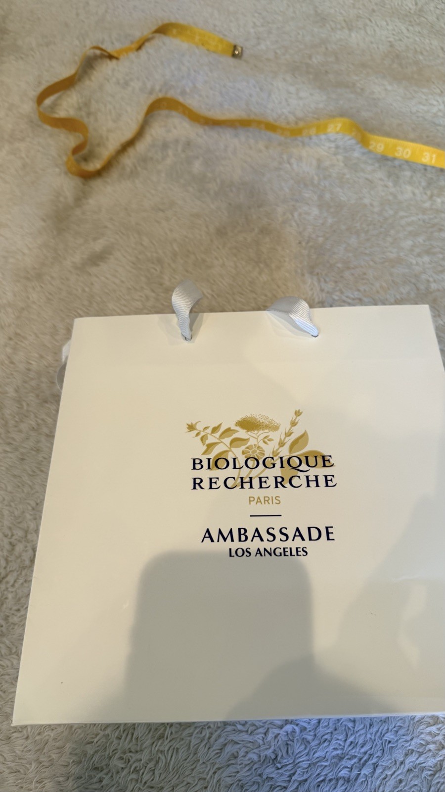 Gift bag paper Biologique Recherche Paris skincare high end cosmetic box wrap