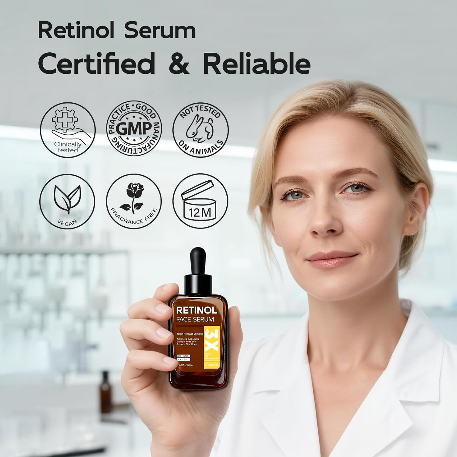Retinol Serum for Face, anti Aging & anti Wrinkle B5 Resurfacing Retinol Serum w