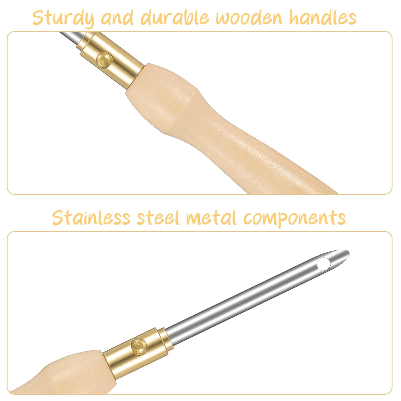 13 Pack Adjustable Punch Needle Tool Kit Wooden Handle Embroidery Craft Set